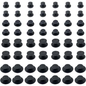 Honbay 200PCS Plastic Shoe Charm Buttons Black Shoe Charm Backs Round Buttons Accessories for Flat Shoe Charms or Wristband Charm Backs (4 Sizes)