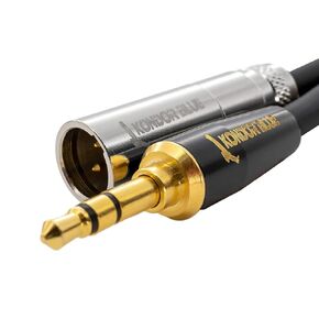 KONDOR BLUE BMPCC6K Mini XLR to 3.5mm Mini Jack (1/8 inch) TRS Stereo Mic 12 inch Cable for Lapel Lavalier Microphones Pocket Cinema 4K 6K Video Mic Pro Plus Sound Wireless Audio Receivers