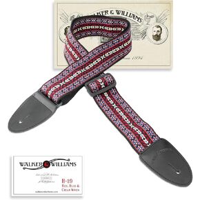 Walker & Williams Vintage Series H-19 Hootenany Strap Red, Blue & Cream