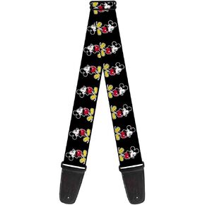 Buckle-Down Guitar Strap - Classic Mickey Mouse Pose Black - 2" Wide - 29-54" Length