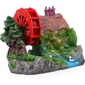 Aquarium Decorations Aquarium Water Wheel Wind Mill Mini Resin Decor Props Fish Tank Mini Decoration Pneumatic Decorate Fish Tank Crafts Aquarium Decorations Micro Scene