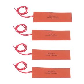 4 Pcs Silicone Rubber Heating Pad, 20W 12V Flexible Silicone Heater Mat, Rubber Heating Blanket for Oil Pan Engine Block Fluid Reservoir, 2in X 5.9in