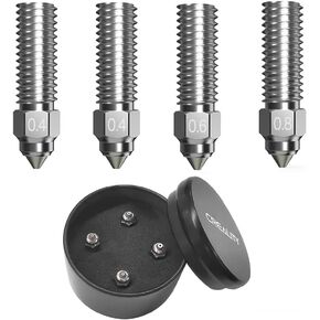 Bimetal 4pcs Upgrade K1/ K1 Max High Flow Nozzle Kit 0.4mm 0.6mm 0.8mm Hardened Steel Plated Copper Bimetallic nozzles Compatible with Creality K1 Max, CR-M4, Ender 3 V3 KE, CR10 SE 3D Printer