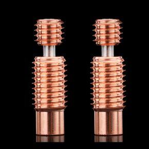 1PC PT100 V6 Plated Copper Heater Block with Silicone Sock High Temperature V6 Heating Block for V6 Hotend,Heatbreak,V6 Nozzle,Prusa i3 MK3/MK3S Heater Block.