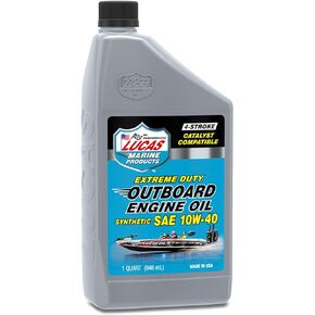 Lucas Oil 10662 Extreme Duty 4-Stroke Outboard Engine Oil Synthetic SAE 10W-40-1 Quart