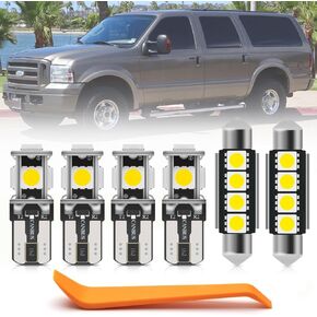 12pcs White LED Interior Lights Bulb Kit for Ford Excursion 2000 2001 2002 2003 2004 2005 LED Map Dome License Plate Lights Super Bright 6000K Interior LED Light Bulbs + Install Tool