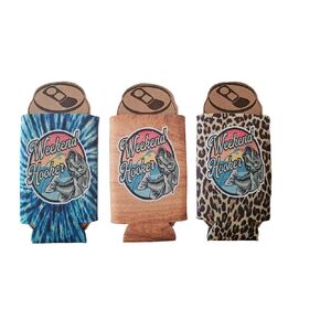 Funny Fishing Weekend Hooker Lady womens Girls Fisherman Christmas Gift Can Cooler Coozie Beverage Slim Bottle Bobbers Fishy Me Rod Pole Adult Humor Lake Mothers Day (Blue TieDye Single, Regular Can)
