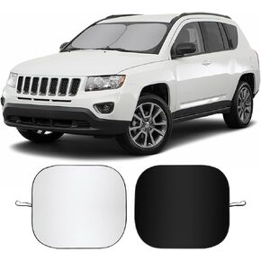 2PCS Car Windshield Sun Shade, Car Window Shades, 31''×28" Foldable Automotive Front Window Sunshade Protector, Auto Sun Heat and UV Rays Blocker, Universal Car Interior Accessories (Silver)