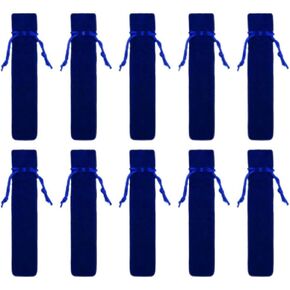 STOBOK Bulk Bags Pen Pouch,25pcs Single Pen Bag Drawstring Pencil Pouch Bag Single Suede Pen Sleeve Holder Small Case Pencil Pouch for Office Supplies Blue Jewelry Bags Drawstring