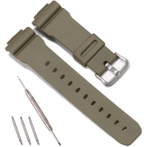 16mm Resin Watch Strap Compatible with Casio G-shock DW-9052 DW-004C DW6900 GW6900 71606395 Replacement Band Men's Waterproof Sport Rubber Watch Accessories