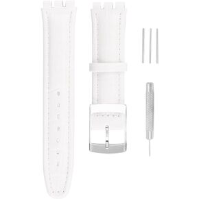 Leather Watch Band Compatible for Swatch 17mm 19mm (not for skin series) Strap Replacement for men and women wirst watchband