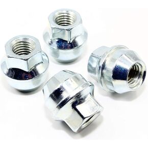 Set of 24 Veritek 14x2.0mm 13/16 Hex 1.22 Inch Chrome OEM Factory Style Large Acorn Seat Open End Wheel Cover Retaining Lug Nuts for Ford F-150 Expedition Lincoln Navigator Factory Wheels