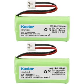 Kastar 2-PACK AAAX2 2.4V EH 1000mAh Ni-MH بطارية قابلة للشحن لـ BT184342 BT284342 BT18433 BT28433 BT-1011 BT-1022 BT-1031 Vtech CS6229 DS6301 Uniden Wxi3077 ECT4066 DECT4096 هاتف موتورولا اللاسلكي