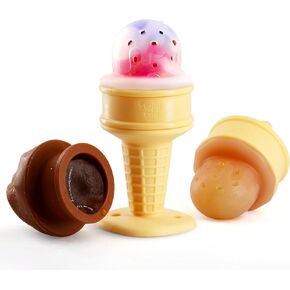 مجموعة عضاضة طعام الفواكه والفريزر من سمايلي ميا، عضاضة آيس كريم آيسي بايت لتخفيف تبريد الطفل، وحدة تغذية سيليكون خالية من البيسفينول A لتغذية ذاتية آمنة للرضع، 3 أشهر فما فوق، أبيض كريمي in Kuwait