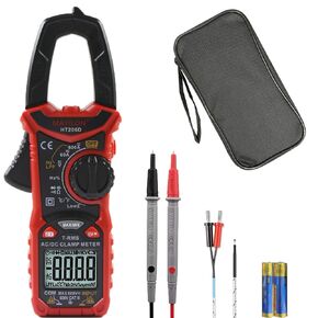 HT208D Amp meter clamp ac/dc,1000A True RMS multimeter tester, 6000 Counts,with Temperature, NCV, LPF, Voltage and Current Test,Diodes,Continuity,Duty-Cycle,Frequency, Resistance, Capacitance