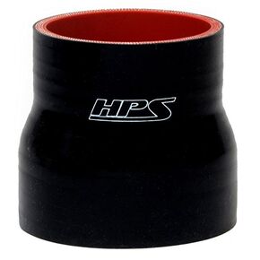 HPS HTSRNBLK-005 3/8" - 1/2" ID, 4" Length, Silicone Reducer Coupler Hose, High Temp 4-Ply Reinforced, Silicone, Black