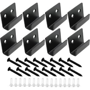 8PCS Middle Size Heavy Duty Tile Display Wall Hanger Black Stainless Steel Wall Mount Bracket Hook Suitable for Mirror Picture Frame Ceramics and Wall Display