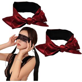 3PCS Blindfold For Adult, Eye Masks For Sleep, Lovely Set Of Blindfolds, 2PCS Satin Sleep Mask+1PCS Lace Eye Mask