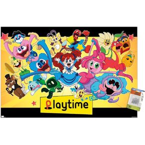 Trends International Poppy Playtime - Group Wall Poster, 14.72" x 22.37", Premium Poster & Push Pin Bundle