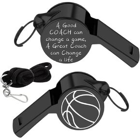 KEYCHIN Basketball Coach Whistles A Good Coach Can Change A Game A Great Coach Can Change A Life Whistles with Lanyard Thank You Gift for Basketball Coach Referees