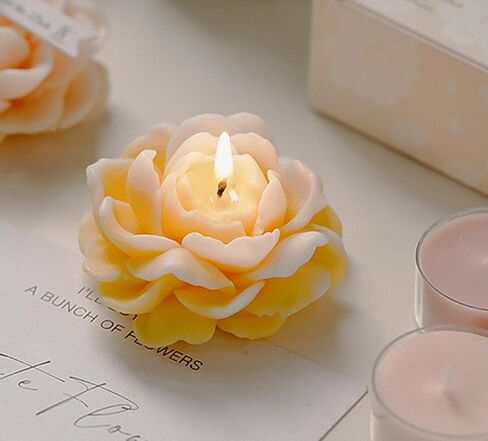 Jasmine Flower Shape Scented Candle,50G Multicolour Romantic Soy Wax Aesthetic Decorative Healing Candle for Valentine's Day Wedding Birthday,Prefect Gift for Meditation Stress Relief Mood (Red) in Saudi Arabia