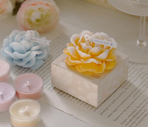 Jasmine Flower Shape Scented Candle,50G Multicolour Romantic Soy Wax Aesthetic Decorative Healing Candle for Valentine's Day Wedding Birthday,Prefect Gift for Meditation Stress Relief Mood (Red) in Saudi Arabia