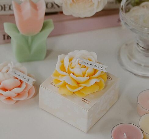 Jasmine Flower Shape Scented Candle,50G Multicolour Romantic Soy Wax Aesthetic Decorative Healing Candle for Valentine's Day Wedding Birthday,Prefect Gift for Meditation Stress Relief Mood (Red) in Saudi Arabia