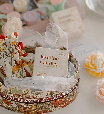 Jasmine Flower Shape Scented Candle,50G Multicolour Romantic Soy Wax Aesthetic Decorative Healing Candle for Valentine's Day Wedding Birthday,Prefect Gift for Meditation Stress Relief Mood (Red) in Saudi Arabia