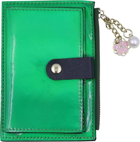 RARITYUS Unisex Slim Credit Card Holder Wallet Holographic Coin Purse with Key Ring Keychain for Girls Women Men in Saudi Arabia