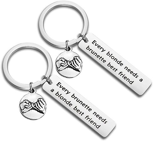 Every Brunette/Blonde Needs A Blonde/Brunette Best Friend Keychain Set Back To School Gift For BFF in Saudi Arabia