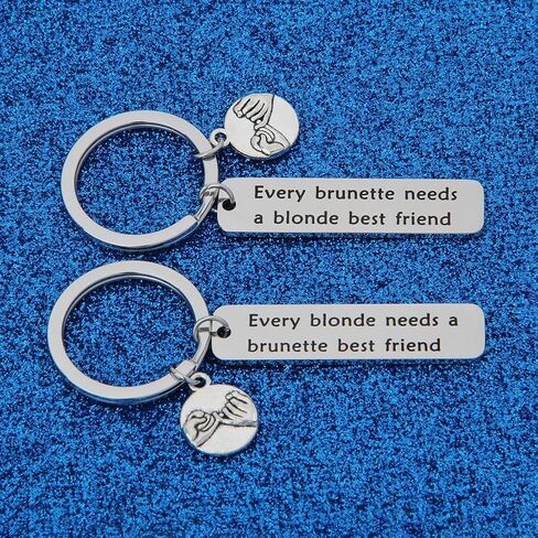 Every Brunette/Blonde Needs A Blonde/Brunette Best Friend Keychain Set Back To School Gift For BFF in Saudi Arabia