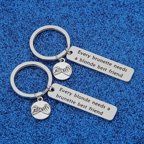 Every Brunette/Blonde Needs A Blonde/Brunette Best Friend Keychain Set Back To School Gift For BFF in Saudi Arabia