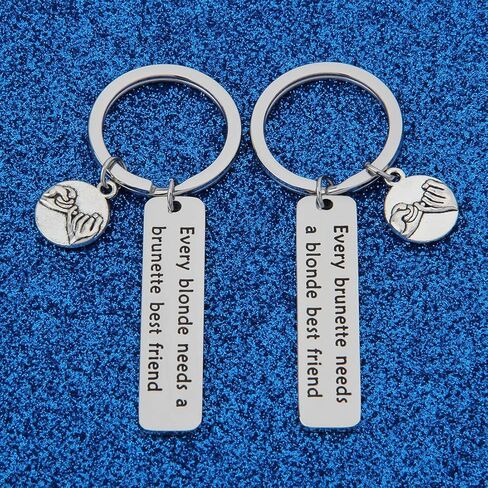 Every Brunette/Blonde Needs A Blonde/Brunette Best Friend Keychain Set Back To School Gift For BFF in Saudi Arabia