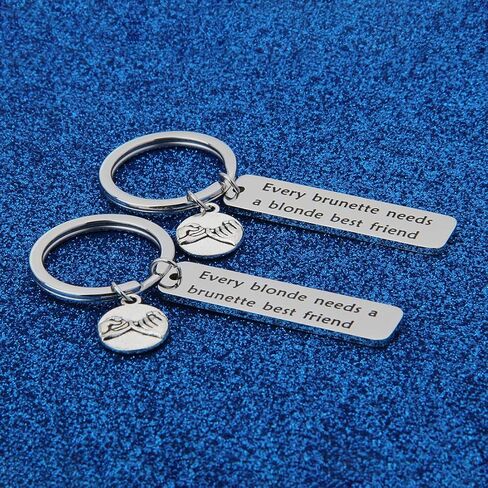 Every Brunette/Blonde Needs A Blonde/Brunette Best Friend Keychain Set Back To School Gift For BFF in Saudi Arabia