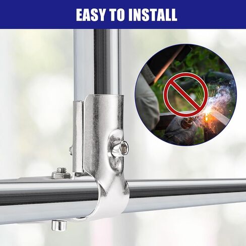 uxcell 180 Degree Structural Pipe Connector 4pcs Chain Link Fence Line Rail Clamp Stainless Steel Corner Fitting End Rails Clamp, Fit OD 1 Inch(25mm) in Saudi Arabia