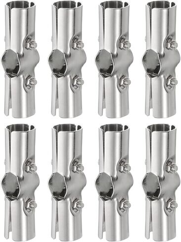 uxcell 180 Degree Structural Pipe Connector 4pcs Chain Link Fence Line Rail Clamp Stainless Steel Corner Fitting End Rails Clamp, Fit OD 1 Inch(25mm) in Saudi Arabia