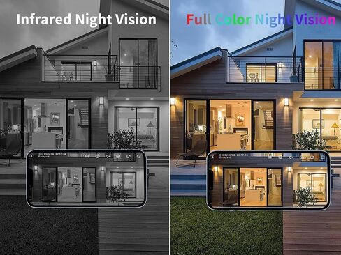 CKK 2.5K Solar Security Cameras Wireless Outdoor,Family Safety System,4 Cameras Kit with Full Color Night Vision,360° View,2.4Ghz WiFi Camera,2-Way Audio,Spotlight,128G Local Storage,No Monthly Fee in Saudi Arabia