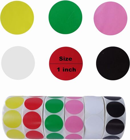1000 Pieces 1 Inch Color Coding Labels Writable Circle Dot Stickers Color Round Labels for Home Organize, File Classification, Inventory (Black) in Saudi Arabia