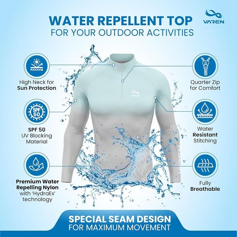 Elemento Long Sleeve Rash Guard T-Shirt with UV Sun Protection for Surfing, Fishing, Swimming, Hiking, Cycling, Active Wear in Saudi Arabia