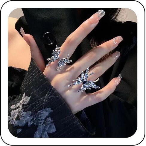 Gothic Spider Rings Halloween Black Silver Spider Statement Rings Adjustable Opal Spider Open Band Rings Jewel Rings Costume Party Gifts for Women and Girls in Saudi Arabia