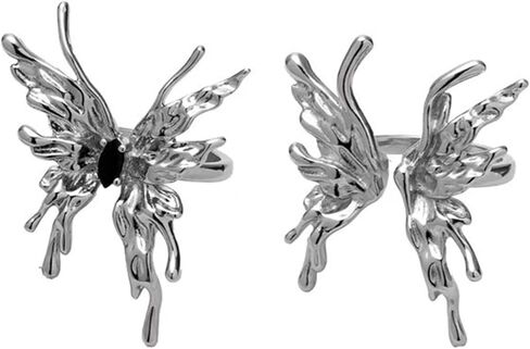 Gothic Spider Rings Halloween Black Silver Spider Statement Rings Adjustable Opal Spider Open Band Rings Jewel Rings Costume Party Gifts for Women and Girls in Saudi Arabia
