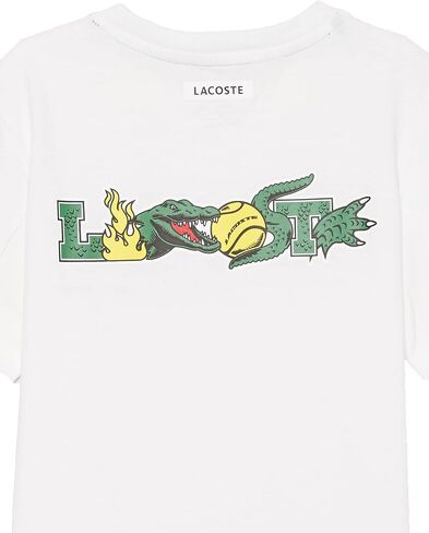 تي شيرت تنس جيرسي رياضي للأولاد من Lacoste، لون أبيض، 6 سنوات in Saudi Arabia