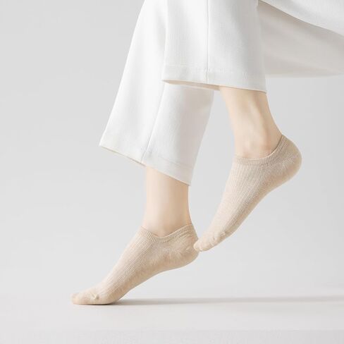 جوارب نسائية قطنية بدون قبضة من السيليكون - جوارب قصيرة بيضاء للكاحل مع كعب مانع للانزلاق in Kuwait