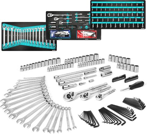 DURATECH 149-Piece Mechanics Tool Set, Include SAE/Metric Sockets, 90-Tooth Ratchet and Wrench Set for Auto Repair in Saudi Arabia