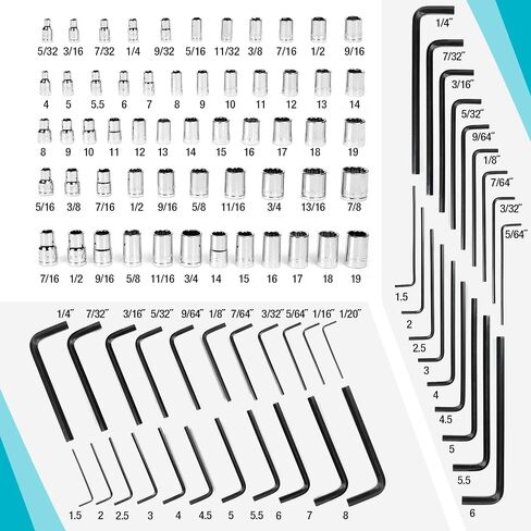 DURATECH 149-Piece Mechanics Tool Set, Include SAE/Metric Sockets, 90-Tooth Ratchet and Wrench Set for Auto Repair in Saudi Arabia