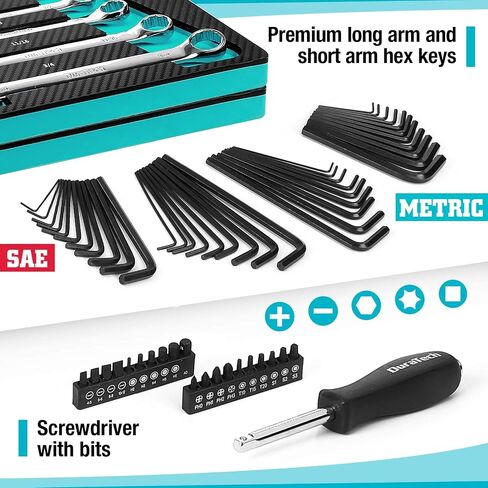 DURATECH 149-Piece Mechanics Tool Set, Include SAE/Metric Sockets, 90-Tooth Ratchet and Wrench Set for Auto Repair in Saudi Arabia
