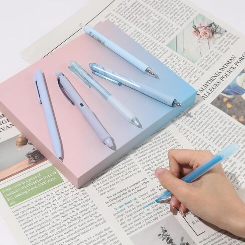 Ddaowanx12 Pack Gel Ink Pens Set, 11 Pack Black Ink Pens with 1 Pack Highlighter,cute 0.5mm Fine Point Smooth Writing pens, Aesthetic Pastel Color women gift sets(Green) in Saudi Arabia