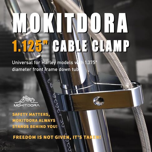 MoKitDora 1.125" Handlebar or Frame Mount Clutch Throttle Cable Clamp or Brake Line Clips Universal for Harley Honda Yamaha Suzuki 1-1/8, Chrome in Saudi Arabia