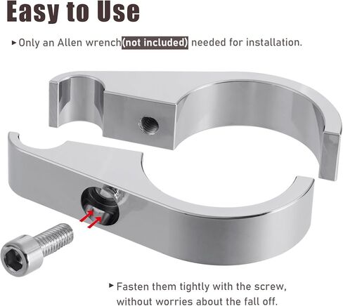 MoKitDora 1.125" Handlebar or Frame Mount Clutch Throttle Cable Clamp or Brake Line Clips Universal for Harley Honda Yamaha Suzuki 1-1/8, Chrome in Saudi Arabia