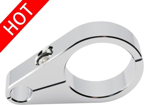 MoKitDora 1.125" Handlebar or Frame Mount Clutch Throttle Cable Clamp or Brake Line Clips Universal for Harley Honda Yamaha Suzuki 1-1/8, Chrome in Saudi Arabia